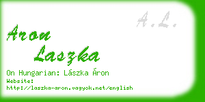 aron laszka business card